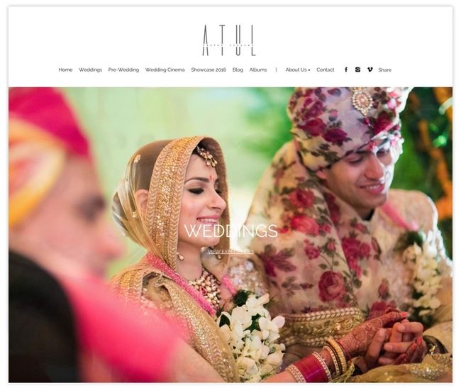 Sitio web de fotografía de bodas de Atul Pratap Chauhan