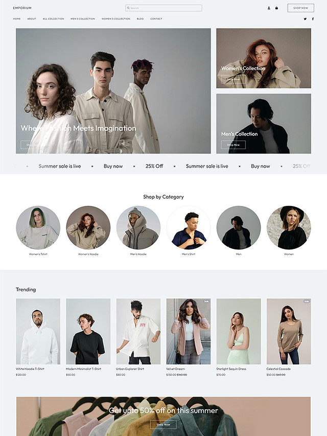 Emporio - Pixpa Modelli di siti web per portfolio