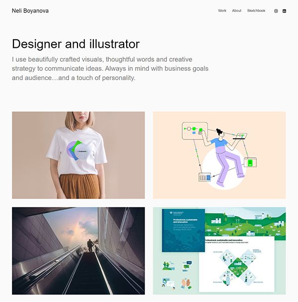 Neli Boyanova Portfolio Website Examples