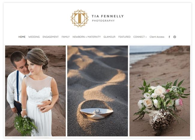 Site de fotografia de casamento da Tia Fennelly