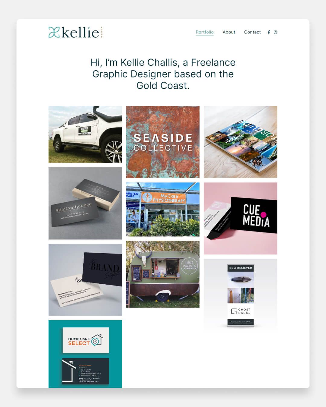 Kellie Challis - Portfólio de Designer Freelance