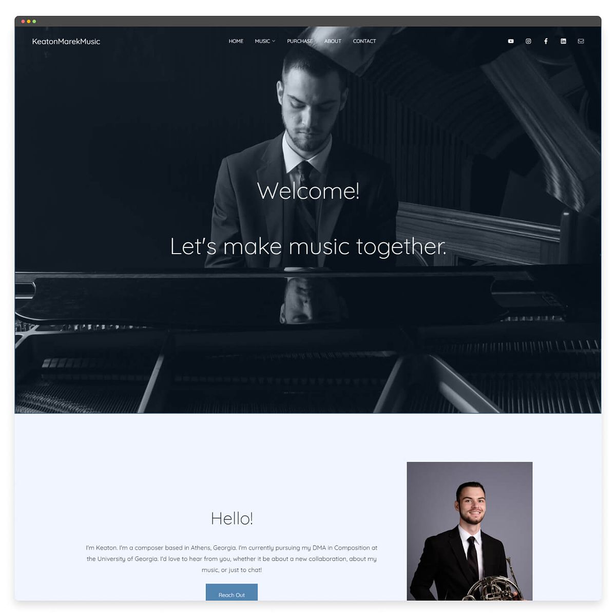 Projekt strony internetowej dla muzyków