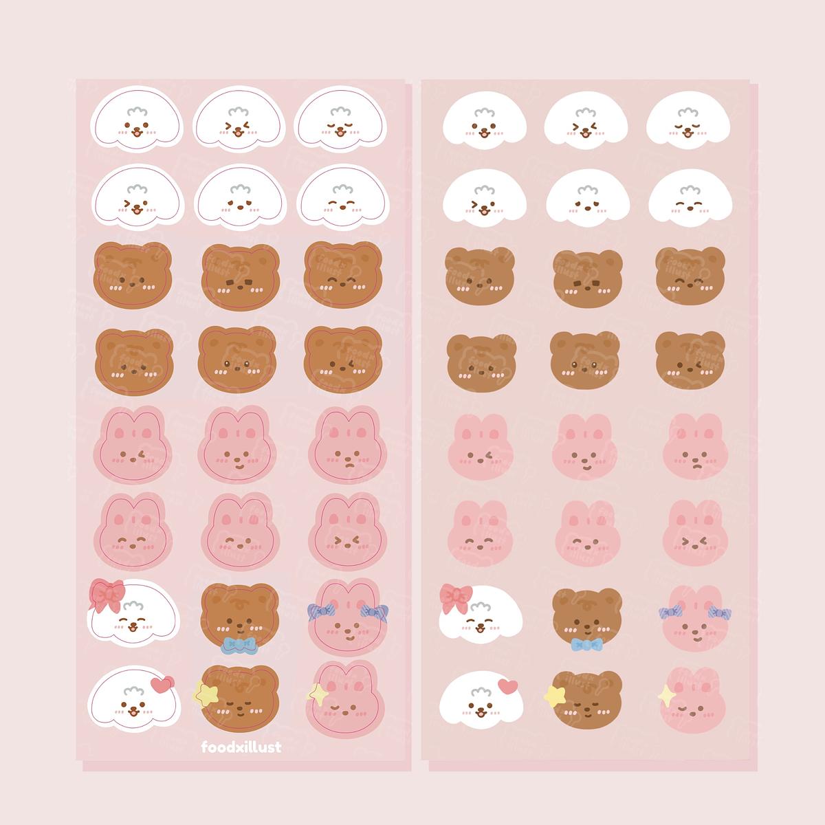 Holographic Characters Emotions Sticker Sheet