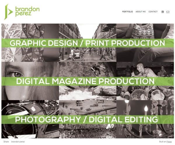 Brandon Perez Portfolio Exemples de sites Web