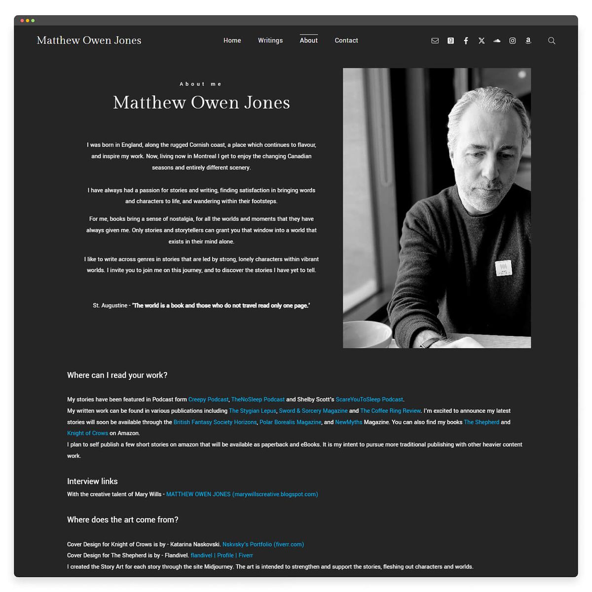 Mathew Owen Jones author bio page