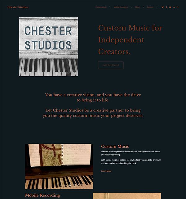 Beispiele für Portfolio-Websites von Chester Studios