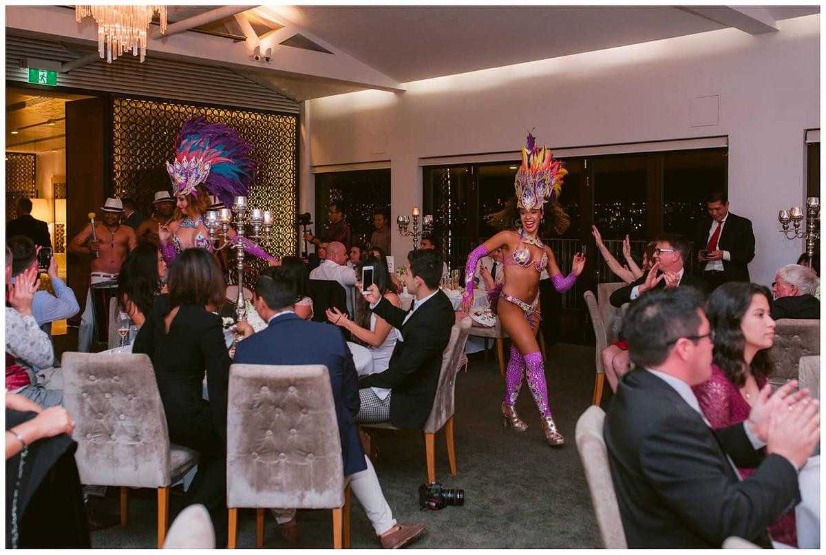 Latino dancers during wedding reception at Sergeants Mess Mosman.
