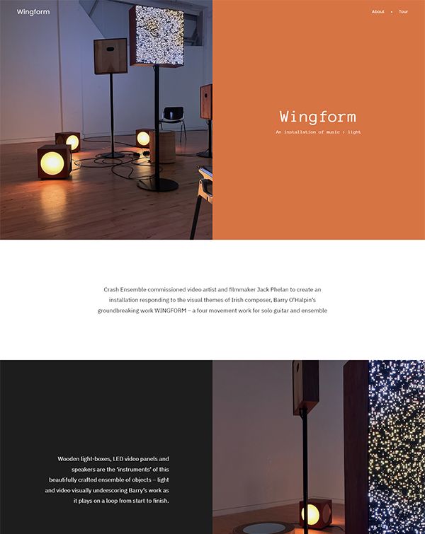 Beispiele für Wingform-Portfolio-Websites