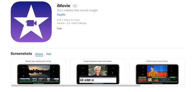 iMovie - Aplicativos de edição de vídeo para iphone