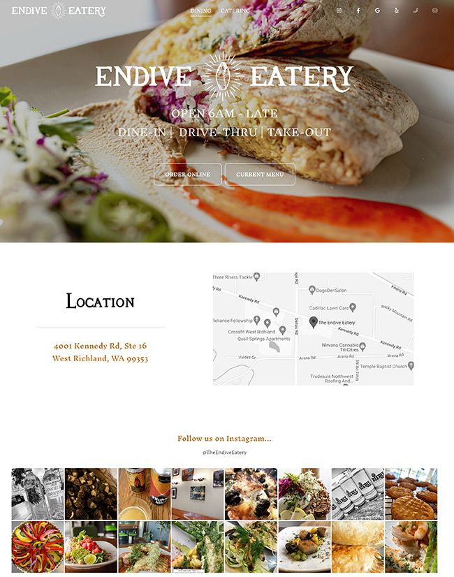The Endive Eatery website